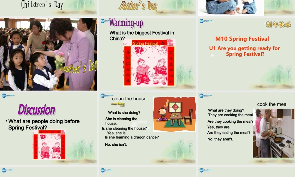 七年级英语上册 Module 10 Spring Festival Unit 1 Are you getting ready for Spring Festival课件 （新版）外研版.ppt