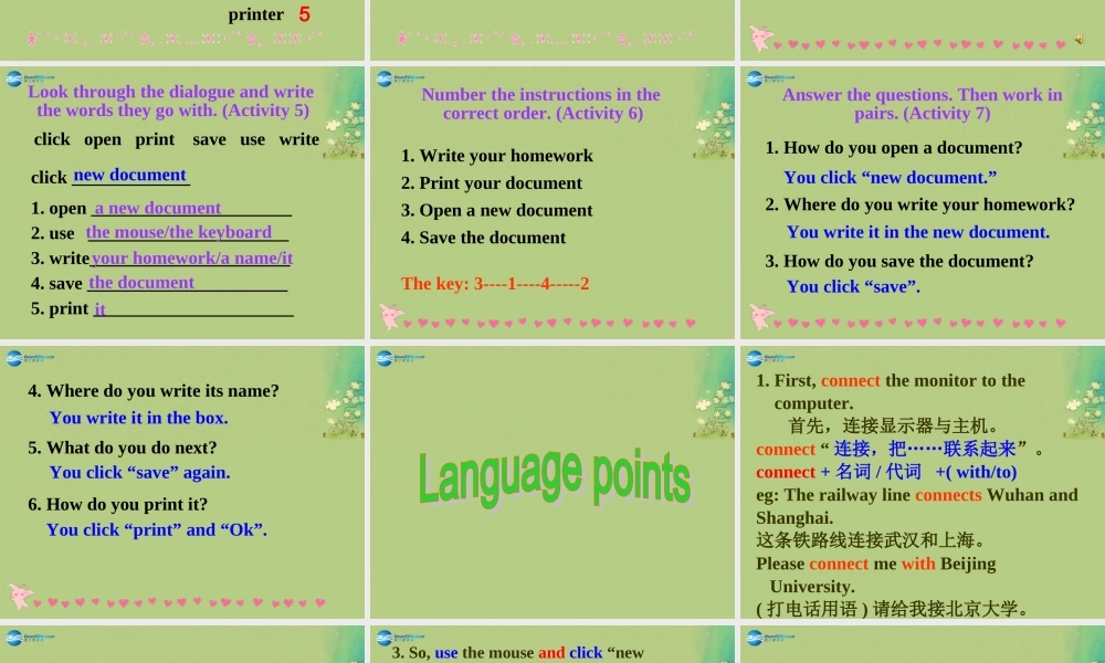 七年级英语上册 Module 7 Unit 1 how do I write my homework on the computer课件 （新版）外研版.ppt