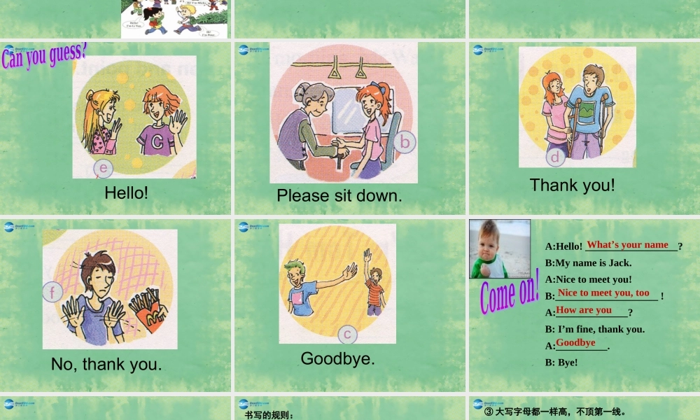 七年级英语上册 Starter Module 1 My teacher and my friends Unit 1 Good morning Miss Zhou课件 （新版）外研版.ppt