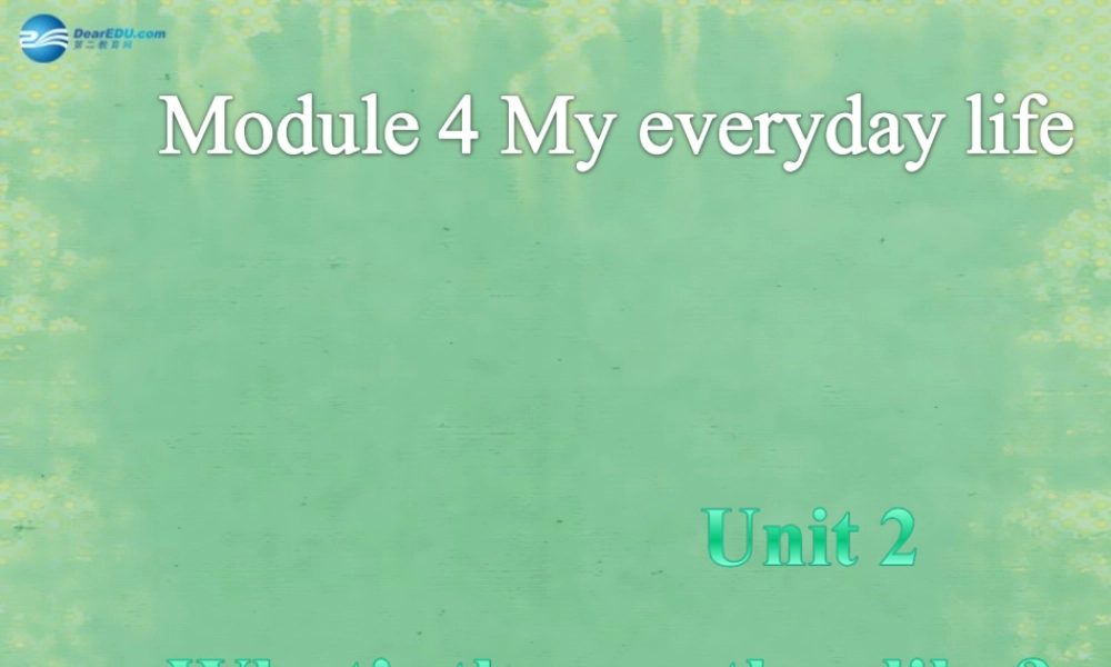 七年级英语上册 Starter Module 4 My everyday life Unit 2 What's the weather like？课件 （新版）外研版.ppt