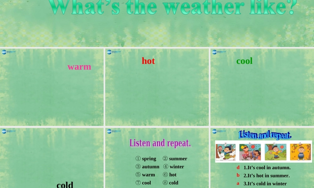 七年级英语上册 Starter Module 4 My everyday life Unit 2 What's the weather like？课件 （新版）外研版.ppt