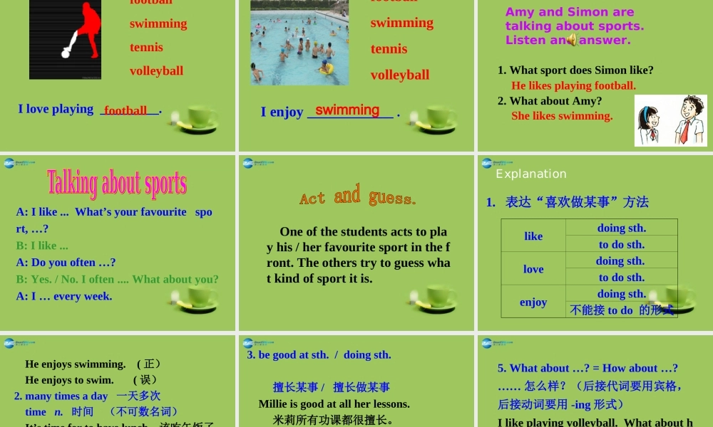 七年级英语上册 Unit 2 Let’s play sports！Welcome to the unit课件 .ppt