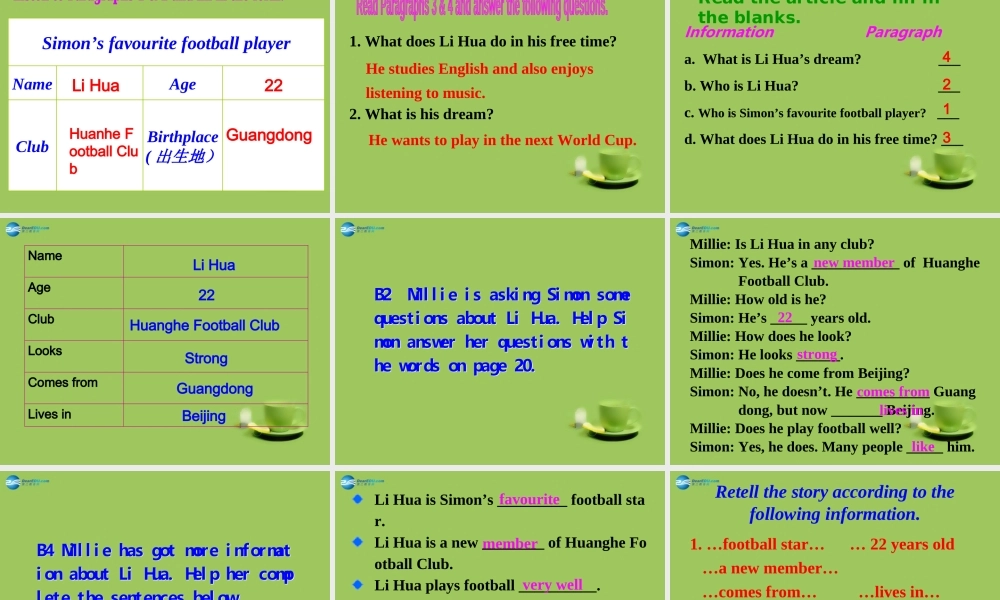 七年级英语上册 Unit 2 Let’s play sports！Reading I课件 .ppt