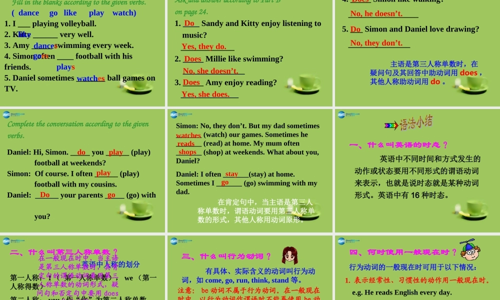 七年级英语上册 Unit 2 Let’s play sports！Grammar课件 .ppt