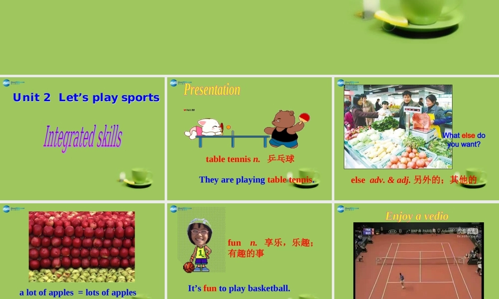 七年级英语上册 Unit 2 Let’s play sports！Integrated skills课件 .ppt