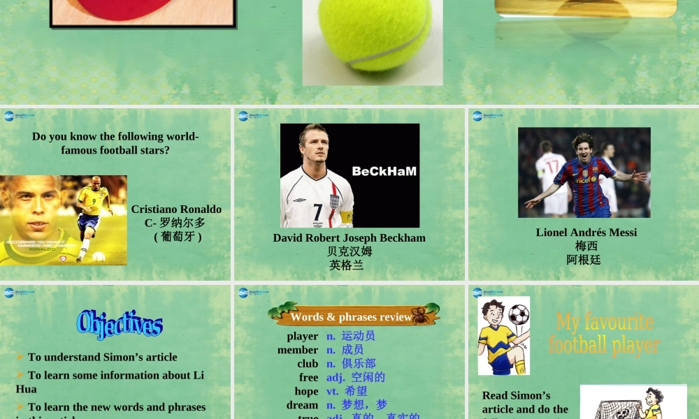 七年级英语上册 Unit 2 Let's play sports！Reading课件 .ppt