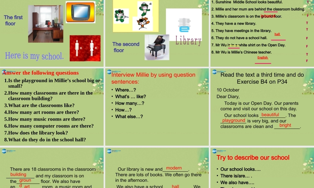 七年级英语上册 Unit 3 Welcome to our school Reading 1课件 .ppt