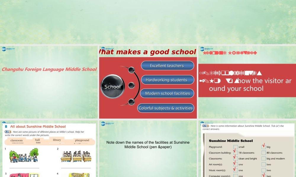 七年级英语上册 Unit 3 Welcome to our school Reading课件 .ppt