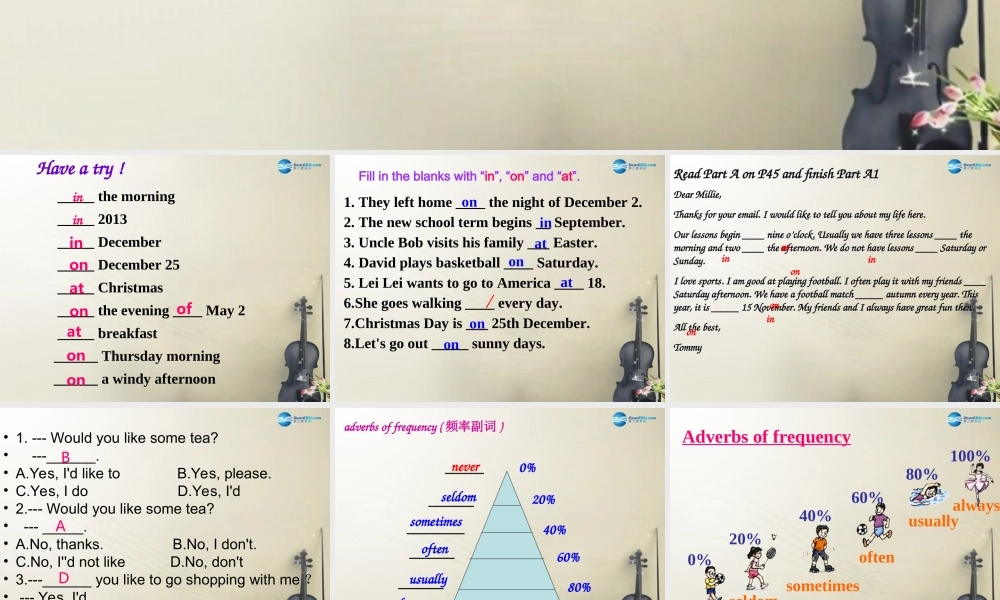 七年级英语上册 Unit 4 My day Gramma课件 .ppt