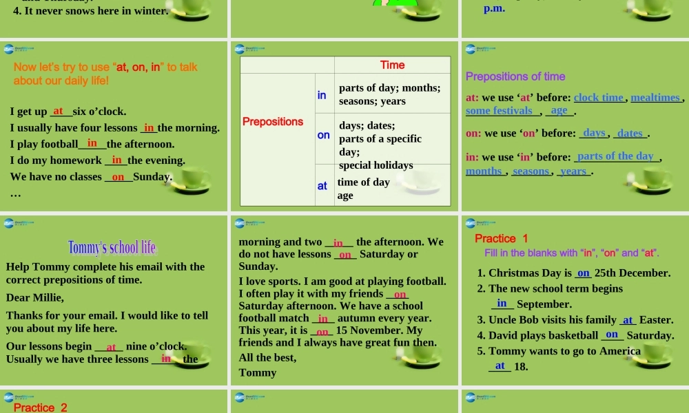 七年级英语上册 Unit 4 My day Grammar课件 .ppt