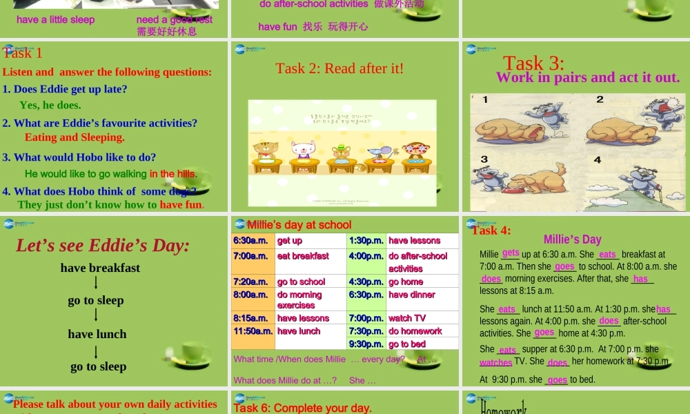 七年级英语上册 Unit 4 My day Comic strip课件 .ppt