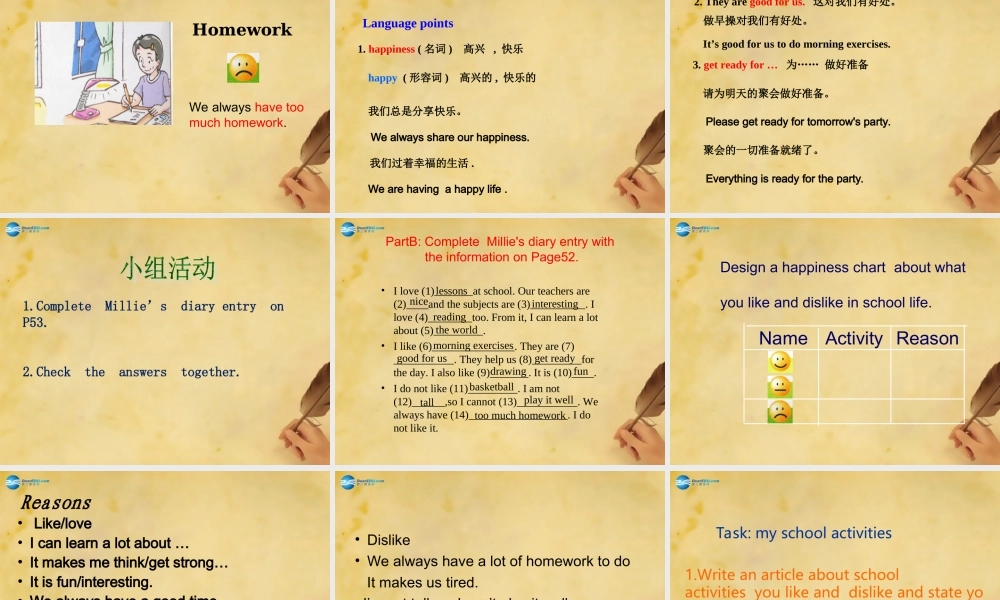 七年级英语上册 Unit 4 My day Task（2）课件 .ppt