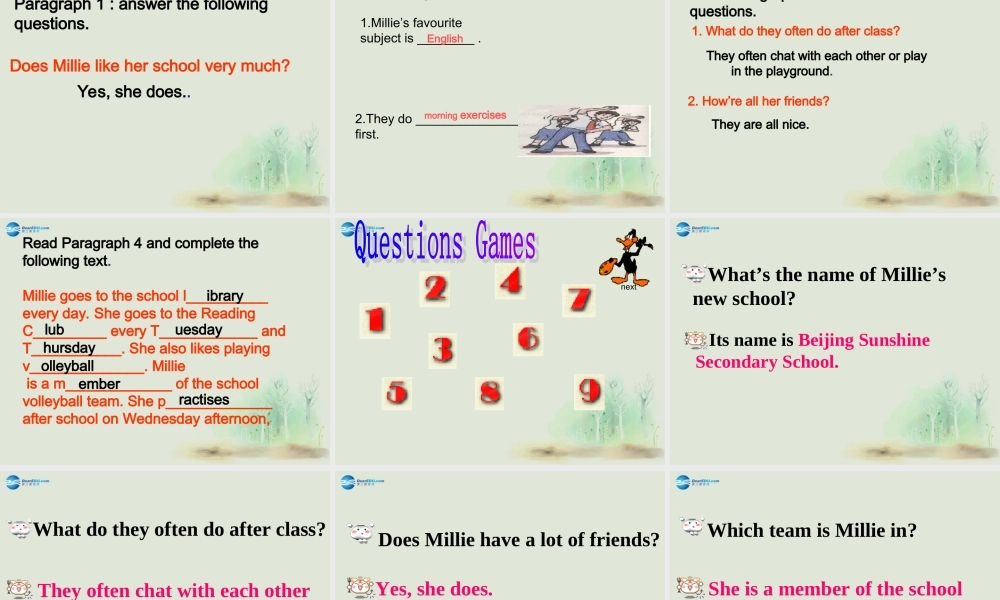 七年级英语上册 Unit 4 My day Rading课件 .ppt