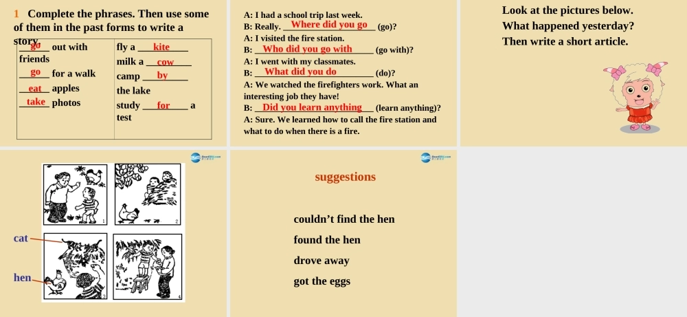 七年级英语上册 Unit 4 What did you do last weekend？Section B Period 2 (3a-Self Check)课件 .ppt