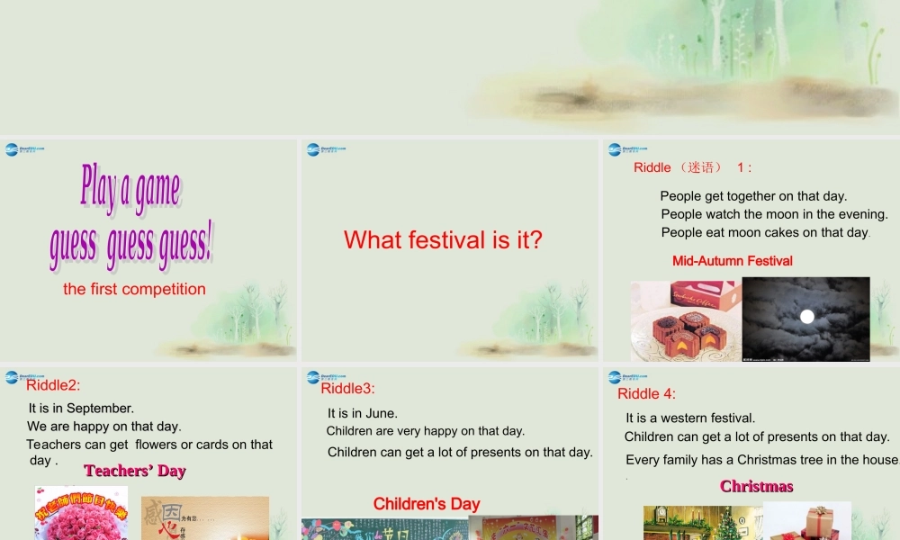 七年级英语上册 Unit 5 Let’s celebrate Reading课件 .ppt