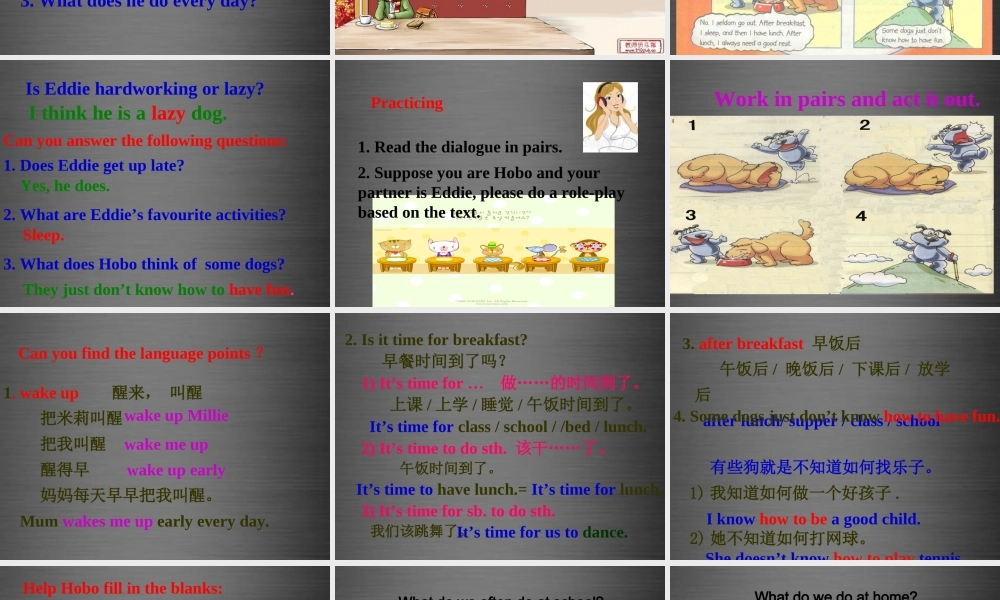 七年级英语上册 Unit 4《My day Welcome to the unit》课件2 .ppt