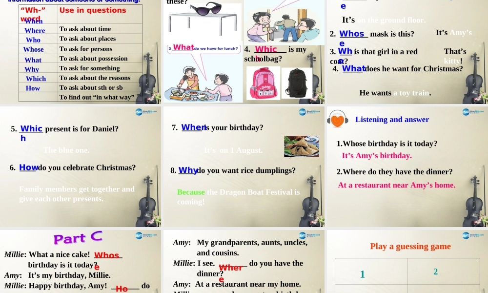 七年级英语上册 Unit 5 Let’s celebrate！Grammar课件 .ppt