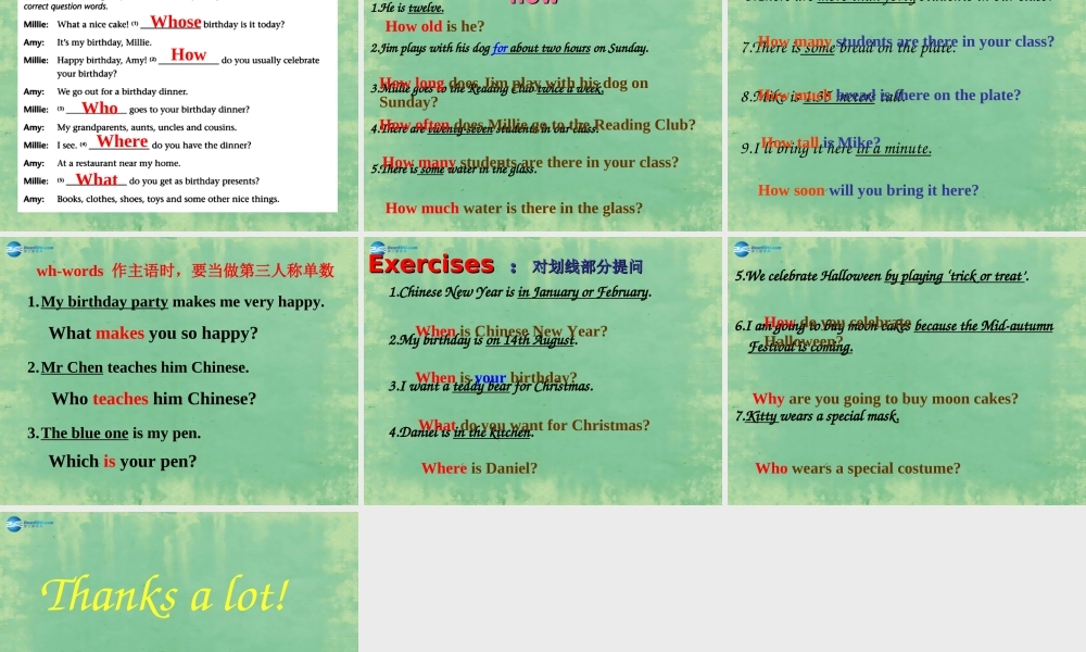 七年级英语上册 Unit 5 Let's celebrate！Grammer课件 .ppt