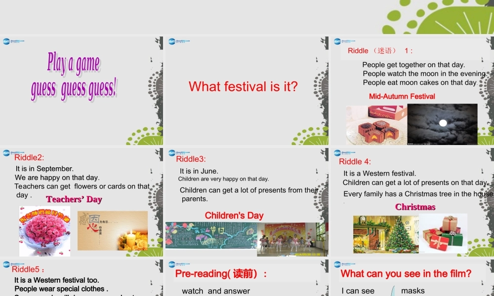 七年级英语上册 Unit 5 Lets celebrate！Reading课件 .ppt