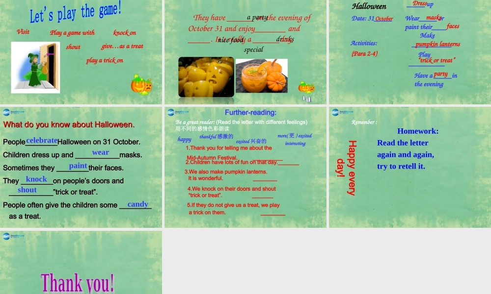 七年级英语上册 Unit 5 Let's celebrate！Reading课件 .ppt