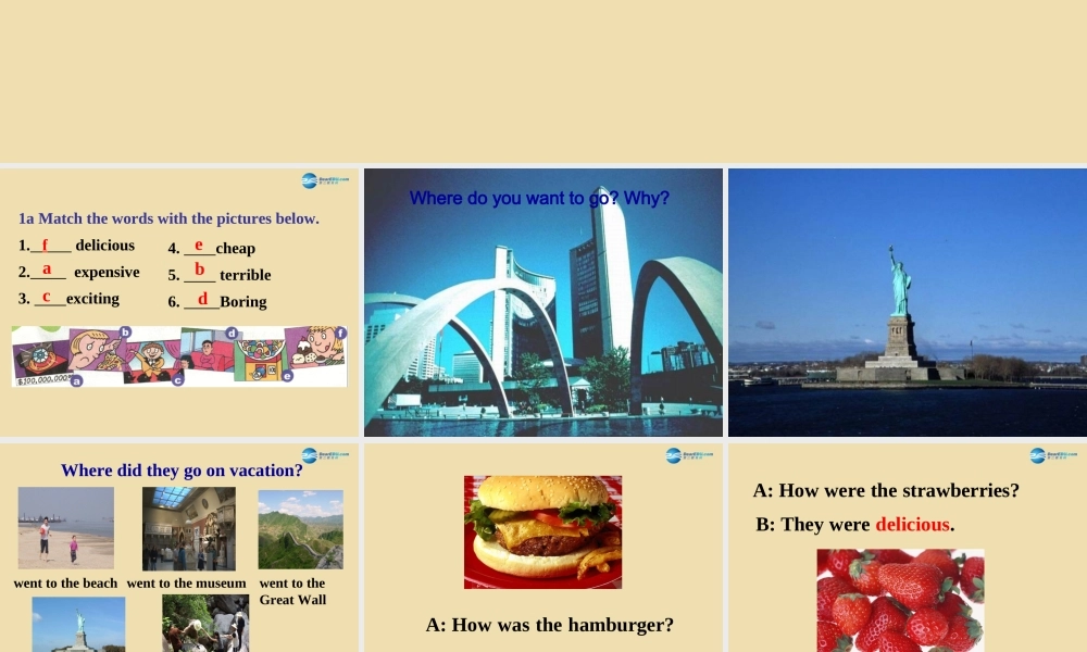 七年级英语上册 Unit 5 Where did you go on vacation？Section B精品课件 .ppt