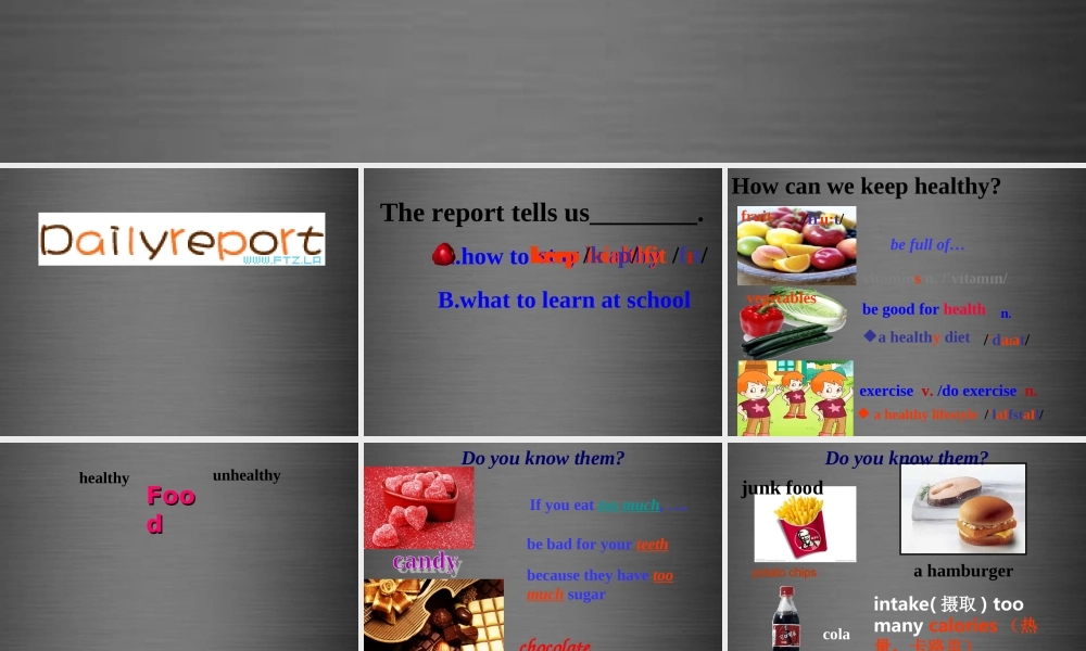 七年级英语上册 Unit 6《Food and lifestyle Reading 1》课件3 .ppt