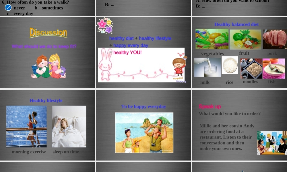 七年级英语上册 Unit 6《Food and lifestyle Integrated skills》课件2 .ppt