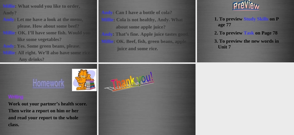 七年级英语上册 Unit 6《Food and lifestyle Integrated skills》课件2 .ppt