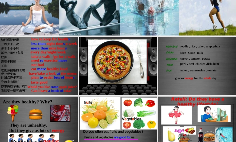 七年级英语上册 Unit 6《Food and lifestyle task》课件2 .ppt