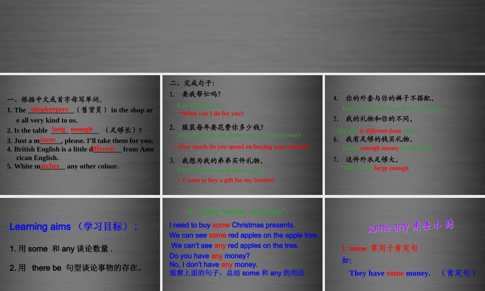 七年级英语上册 Unit 7《Shopping grammar》课件2 .ppt