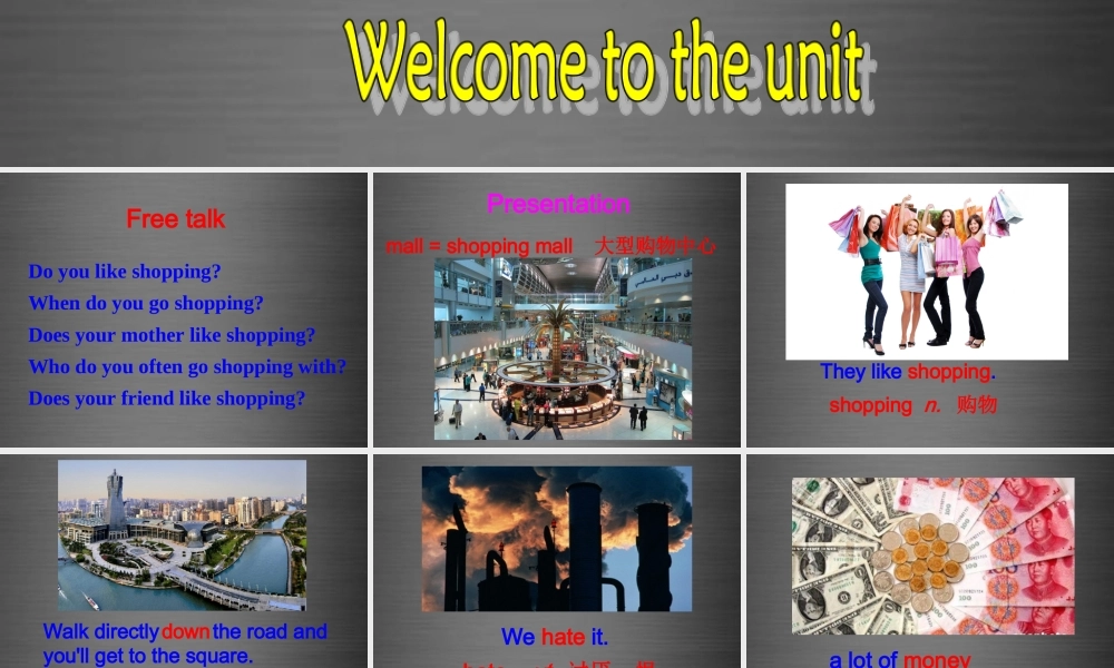 七年级英语上册 Unit 7《Shopping Welcome to the unit》课件3 .ppt