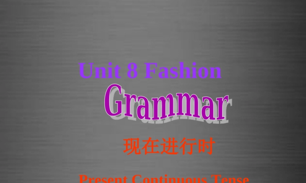 七年级英语上册 Unit 8《Fashion Grammar》课件1 .ppt