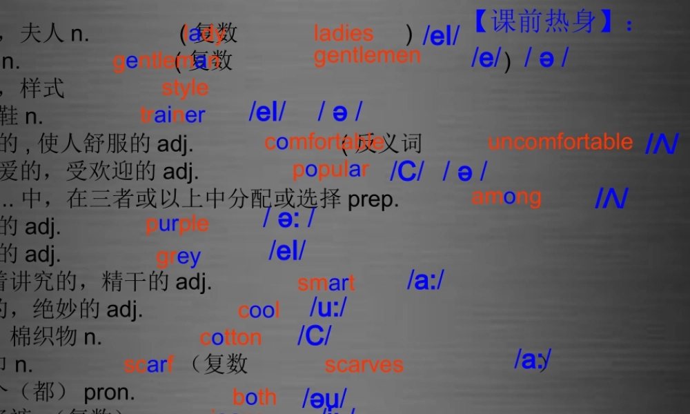 七年级英语上册 Unit 8《Fashion Reading 1》课件1 .ppt