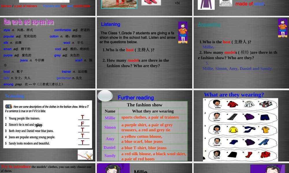 七年级英语上册 Unit 8《Fashion Reading 1》课件2 .ppt