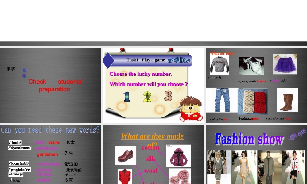 七年级英语上册 Unit 8《Fashion Reading 1》课件3 .ppt