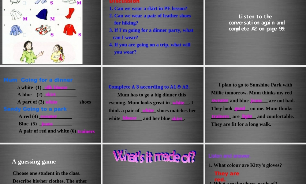 七年级英语上册 Unit 8《Fashion Integrated skills》课件1 .ppt