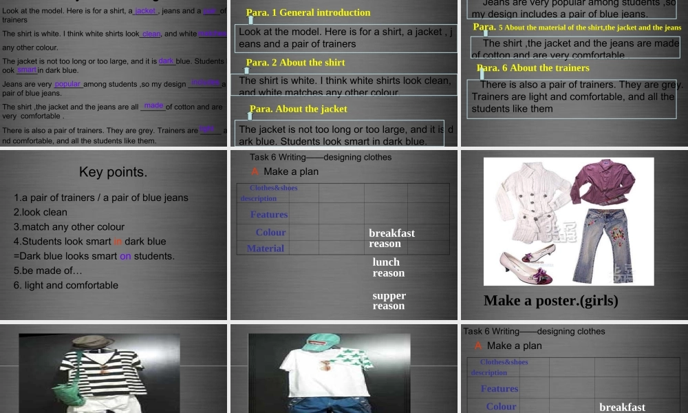 七年级英语上册 Unit 8《Fashion Task》课件2 .ppt