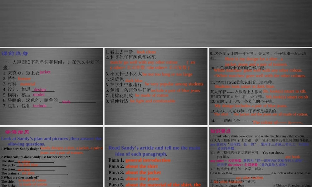 七年级英语上册 Unit 8《Fashion Task》课件4 .ppt