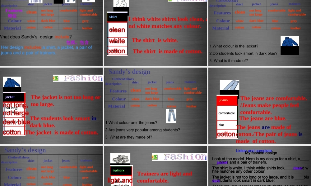 七年级英语上册 Unit 8《Fashion Task》课件5 .ppt