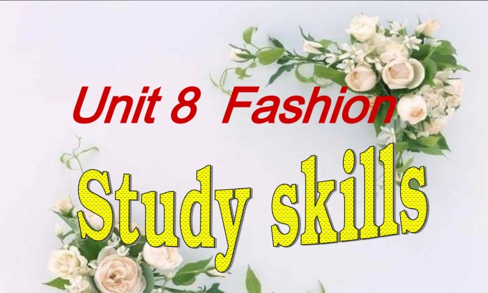 七年级英语上册 Unit 8《Fashion Study skills》课件2 .ppt
