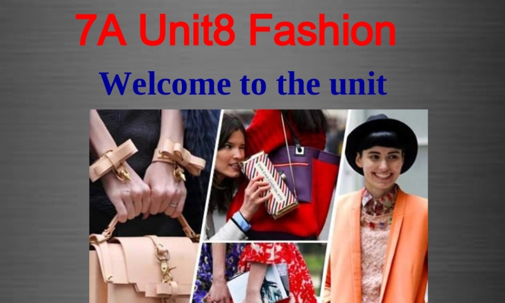 七年级英语上册 Unit 8《Fashion Welcome to the unit》课件1 .ppt
