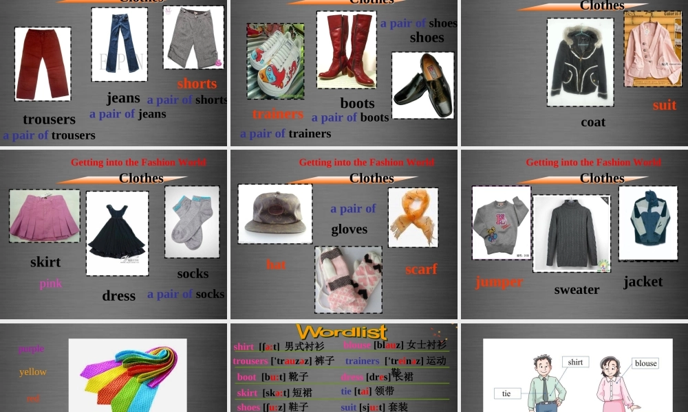 七年级英语上册 Unit 8《Fashion Welcome to the unit》课件1 .ppt