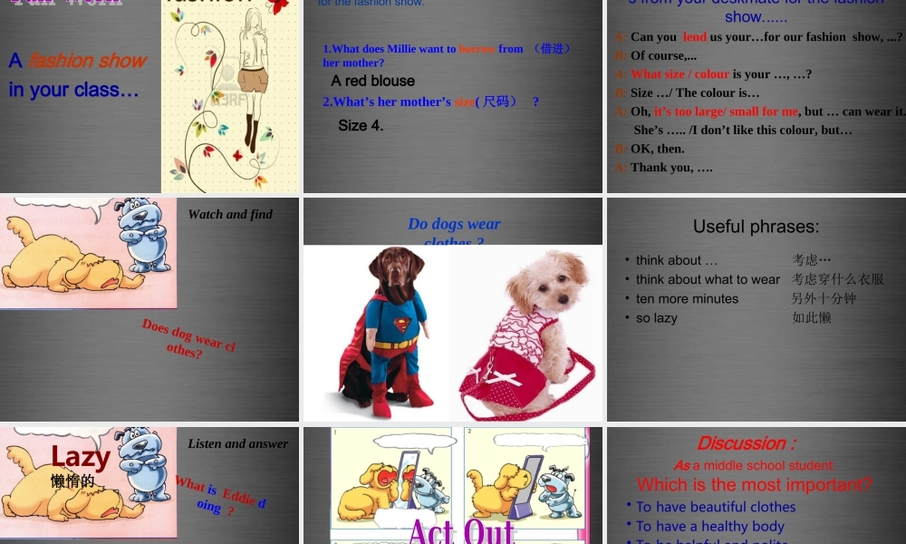 七年级英语上册 Unit 8《Fashion welcome to the unit》课件3 .ppt