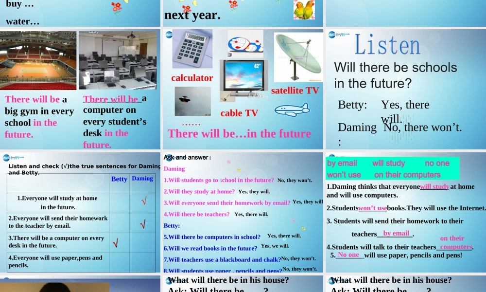 七年级英语下册 Module 4 Life in the future Unit 1 Everyone will study at home课件1 .ppt
