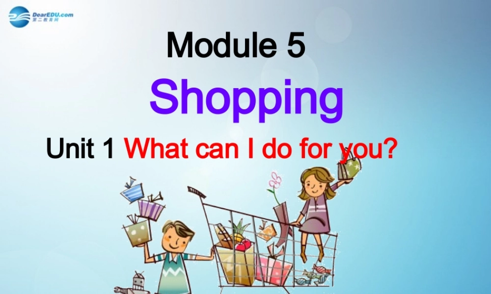 七年级英语下册 Module 5 Shopping Unit 1 What can I do for you课件 .ppt