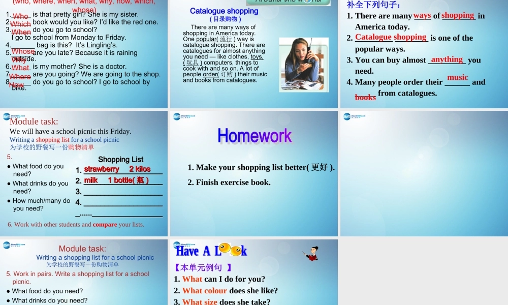 七年级英语下册 Module 5 Shopping Uni3 Language in use课件 .ppt