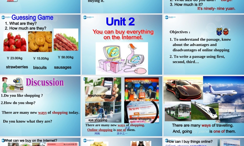 七年级英语下册 Module 5 Shopping Unit 2 You can buy everything on the Internet课件 .ppt
