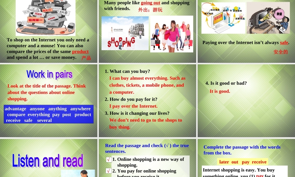 七年级英语下册 Module 5 Shopping Unit 2 You can buy everything on the Internet.课件 .ppt