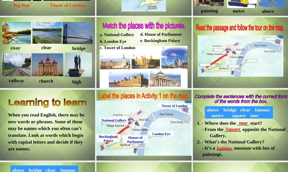 七年级英语下册 Module 6 Around town Unit 2 The London Eye is on your right.课件 .ppt