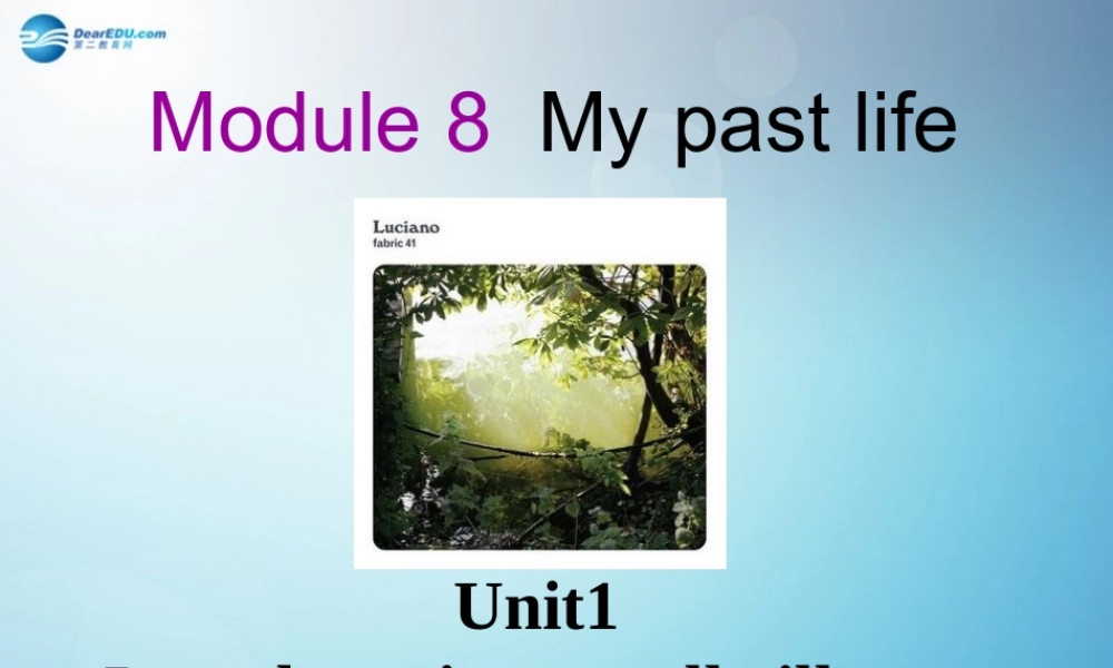 七年级英语下册 Module 7 My past life Unit 1 I was born in a small village课件 .ppt